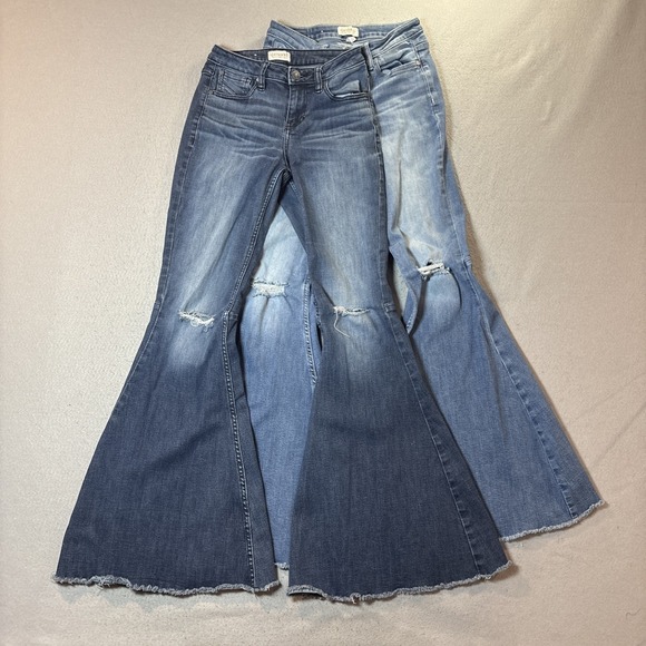 Shyanne Denim - Shyanne Jeans Women's 28 Super Flare Bell Bottom Ripp Style Lot of 2